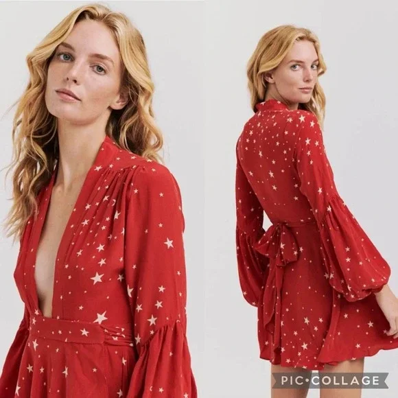 NWT STONED IMMACULATE X Stellaire Duval Star Dress 100% silk - Picture 2 of 9